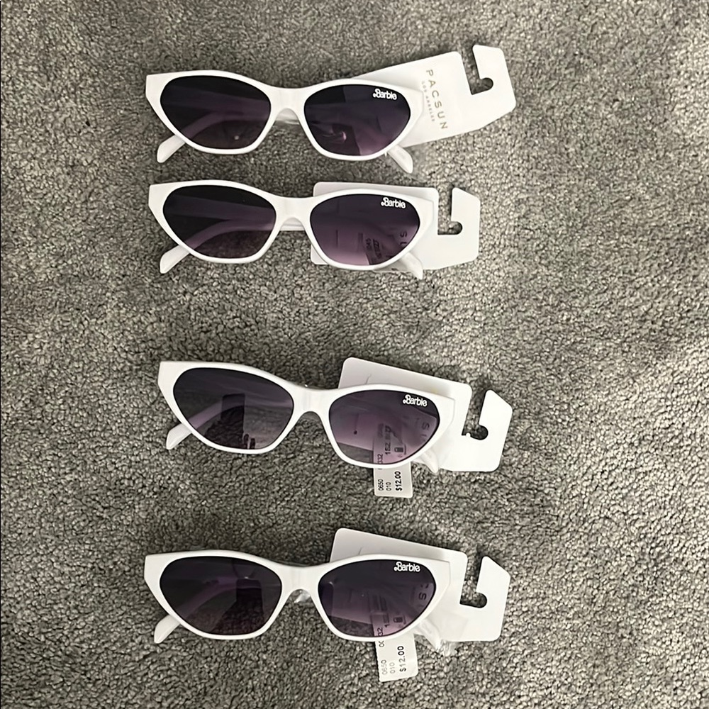 Set of Four PacSun White Cat-Eye Sunglasses ~ Barbie
